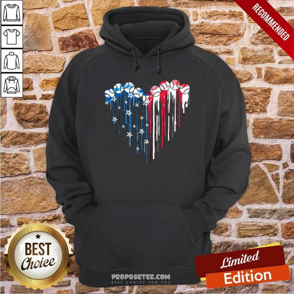 Baseball Heart American Flag Shirt - Image 2