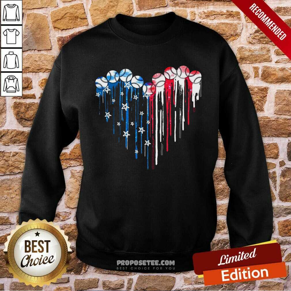 Baseball Heart American Flag Shirt - Image 5