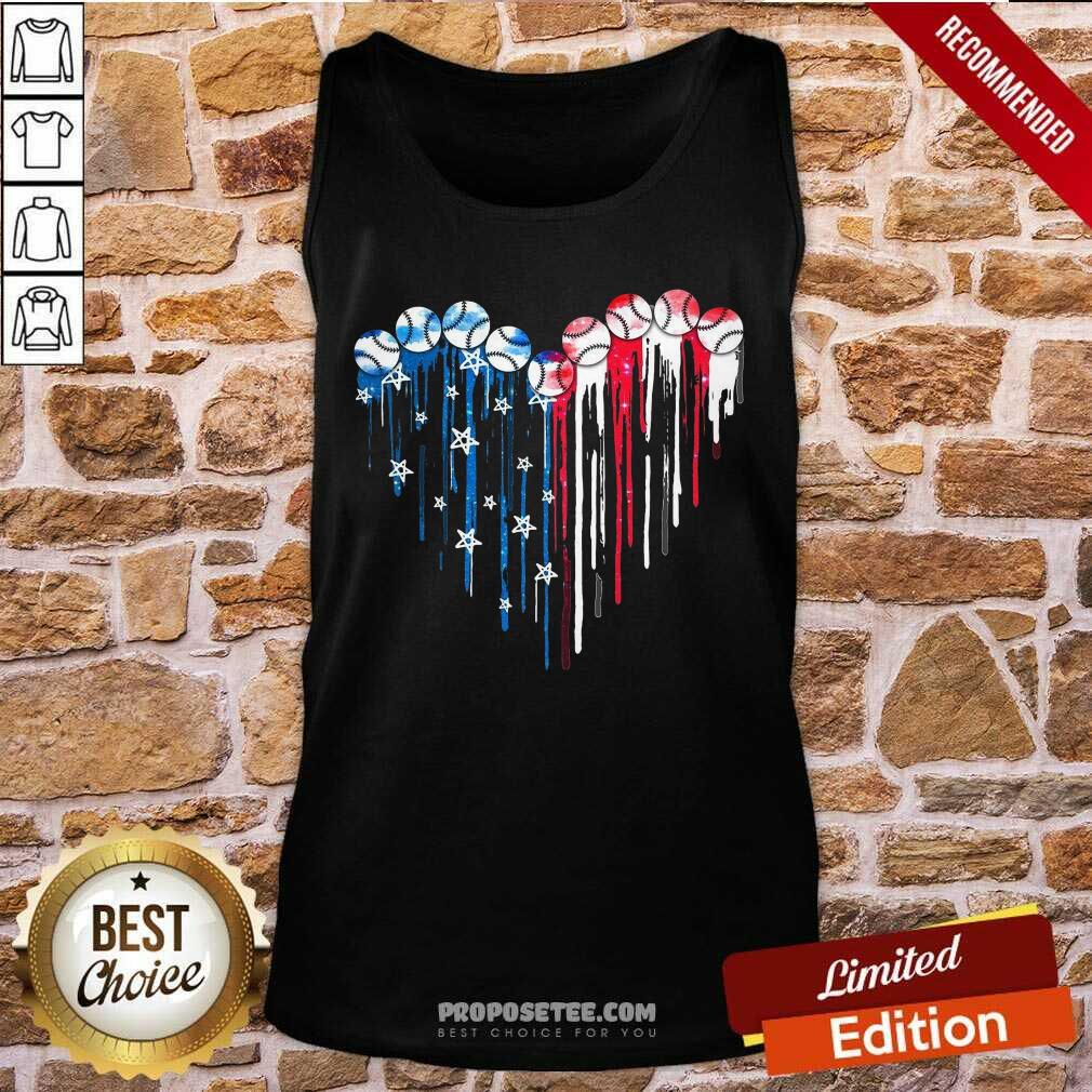 Baseball Heart American Flag Shirt - Image 4
