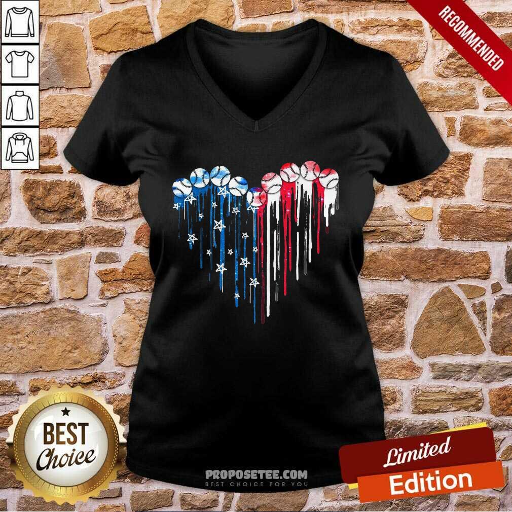 Baseball Heart American Flag Shirt - Image 3