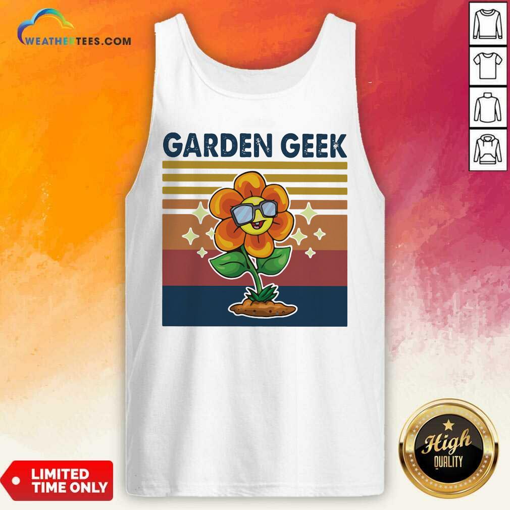 Beautiful Garden Geek Sun Flower Happily Vintage Retro Shirt - Image 4