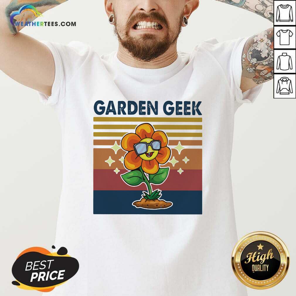 Beautiful Garden Geek Sun Flower Happily Vintage Retro Shirt - Image 3