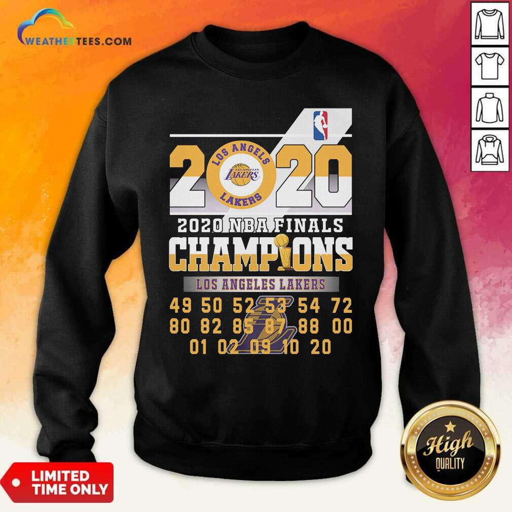 Beautiful Los Angeles Lakers 2020 Nba Finals Champions 49 50 52 53 54 Shirt - Image 2