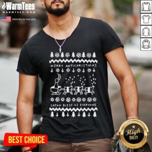 Alternative view of Beautiful Merry Antichristmas Satan Bless Us Everyone Hugleikur Dagsson Shirt