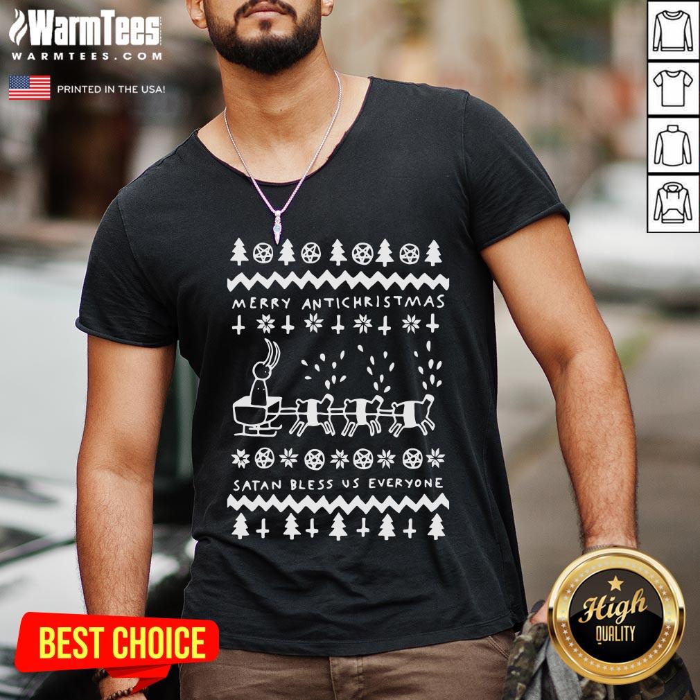 Beautiful Merry Antichristmas Satan Bless Us Everyone Hugleikur Dagsson Shirt - Image 2