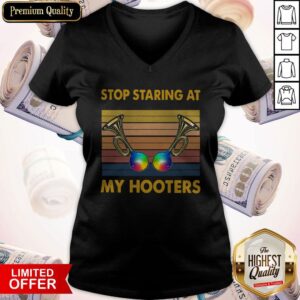 Alternative view of Beautiful Trumpet Stop Staring At My Hooters Vintage Shirt