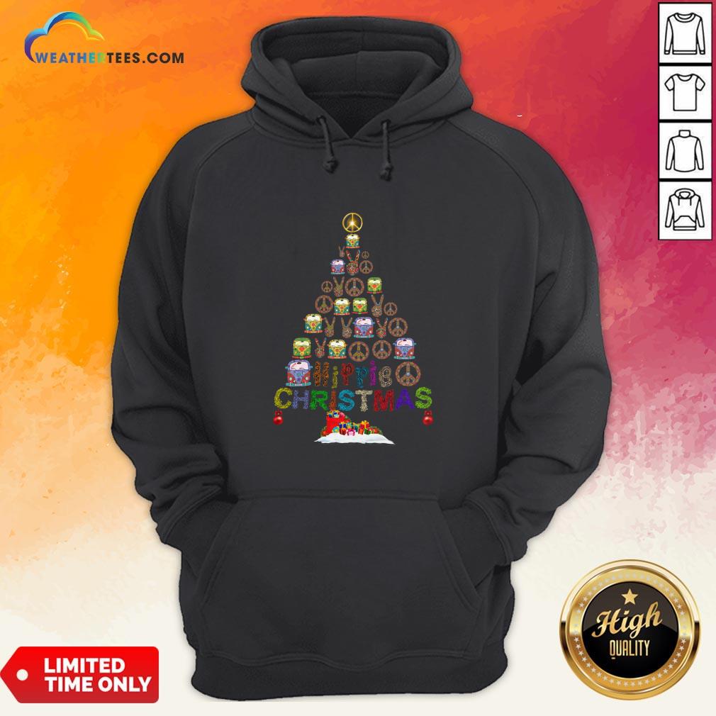 Beauty Peace Hippie Bus Christmas Tree Shirt - Image 5