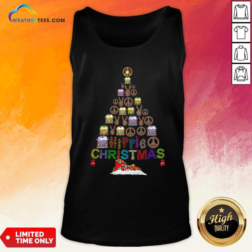 Beauty Peace Hippie Bus Christmas Tree Shirt - Image 3