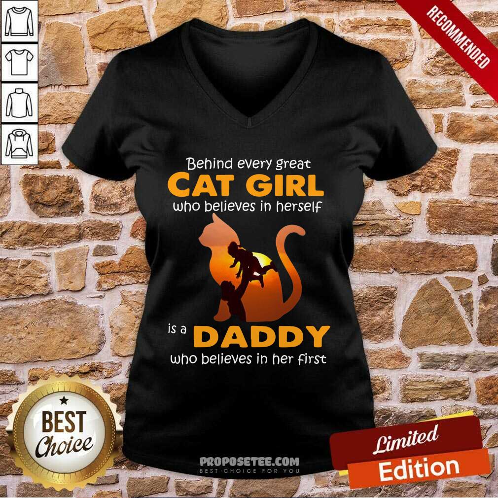 Behind Every Great Cat Girl Who Believes Is A Daddy Shirt - Image 3