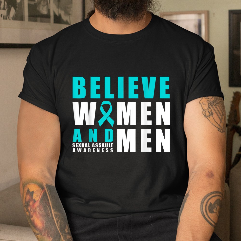 Belive Women And Men Sexual Assault Awareness Ribbon Shirt - Image 3