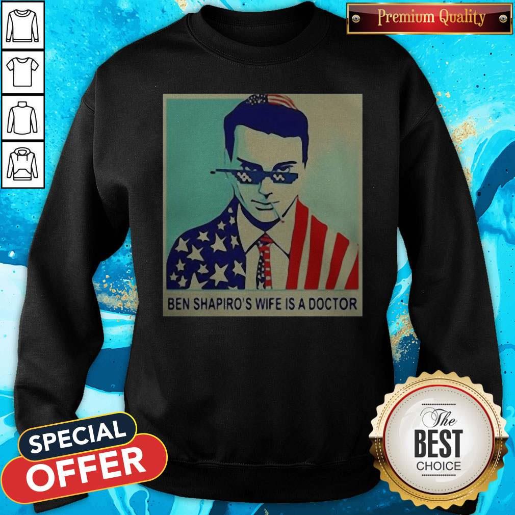 Ben Shapiro’s Wife Is A Doctor American Flag Shirt - Image 3
