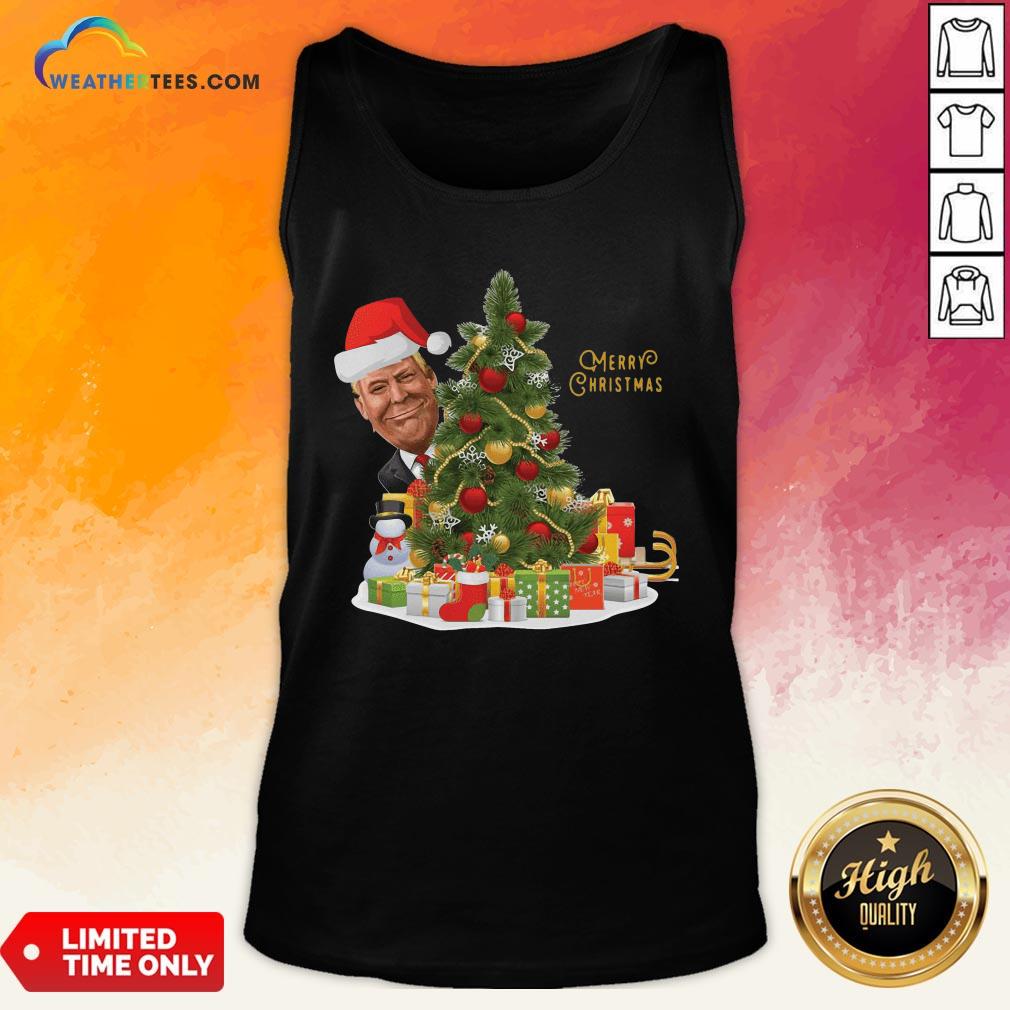 Best Donald Trump Merry Christmas Tree Shirt - Image 3