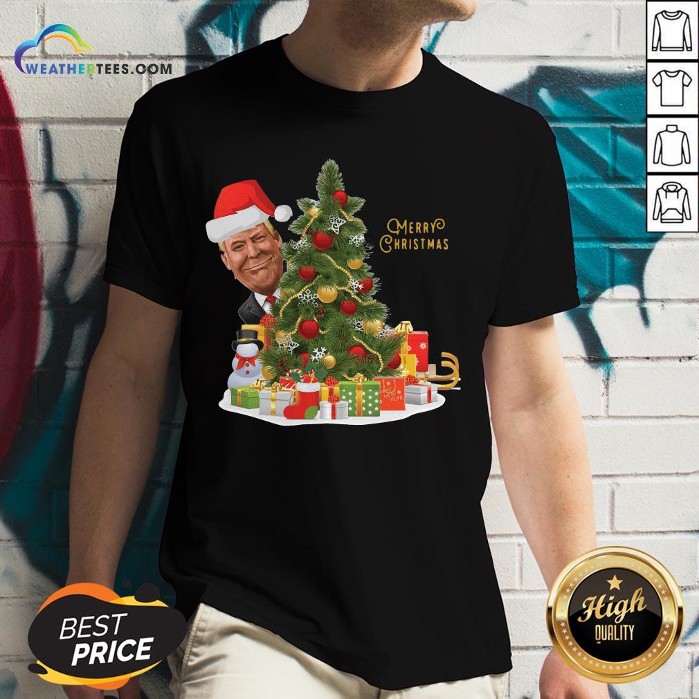 Best Donald Trump Merry Christmas Tree Shirt - Image 2