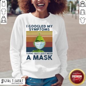 Alternative view of Best Grinch Face Mask I Googled My Symptoms Turns Out I Just Need A Mask Vintage Shirt