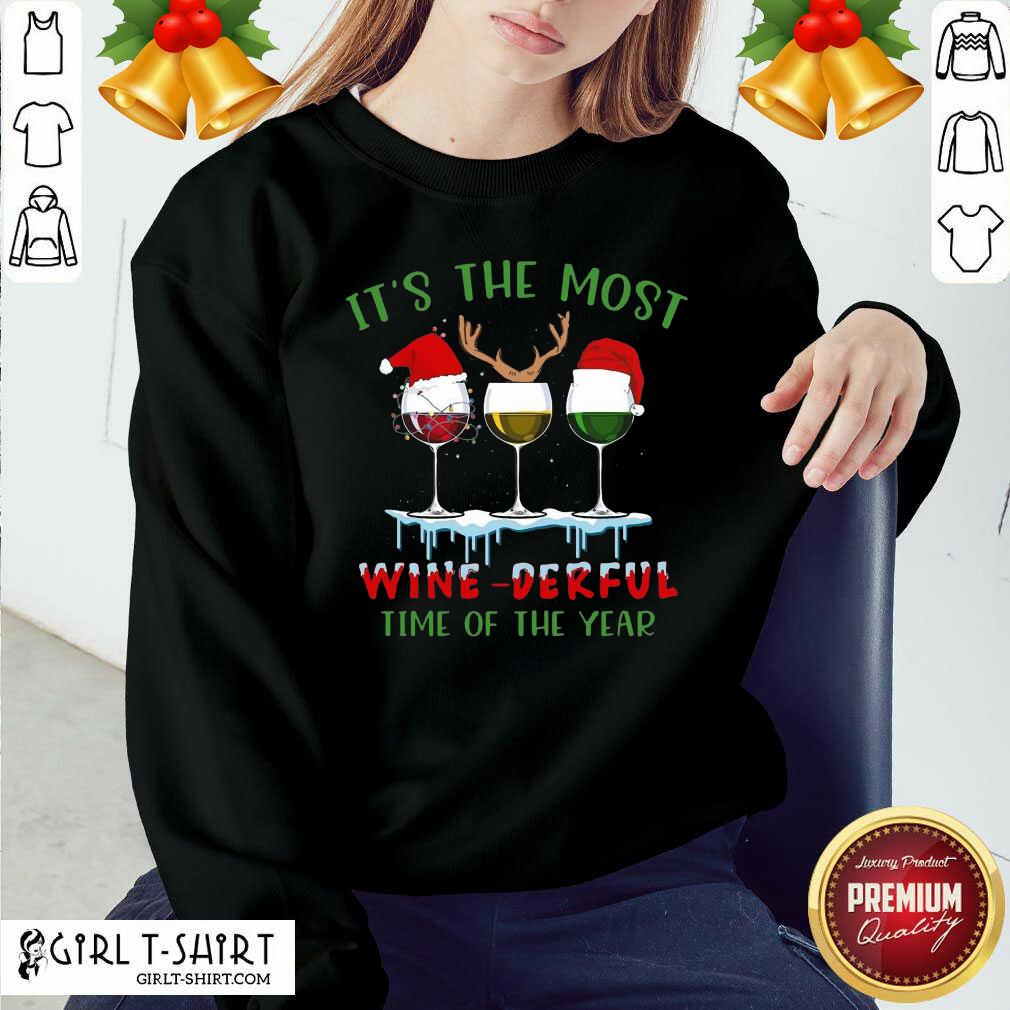 Best Its The Most Wine Derful Time Of The Year Merry Christmas Light Shirt - Image 4