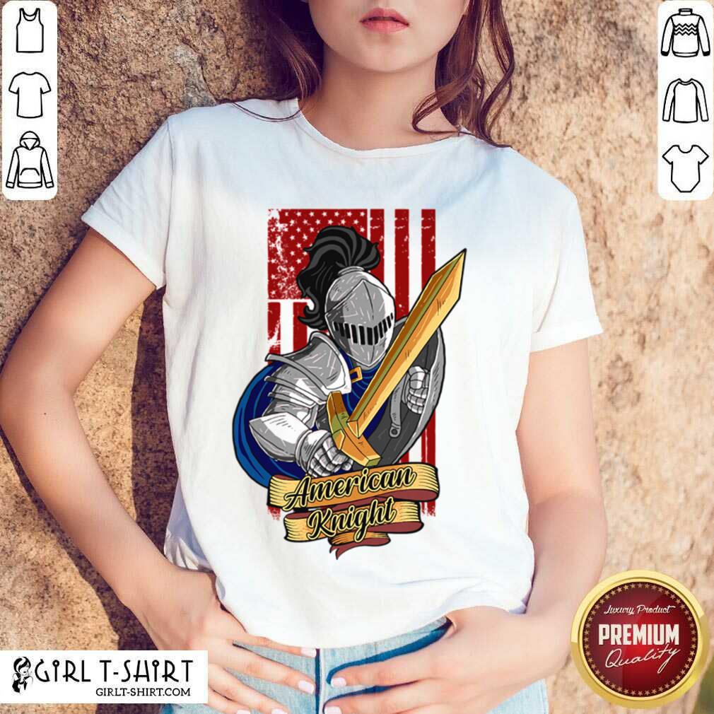 Best Knights Lover American Knight With Sword And Flag Shirt