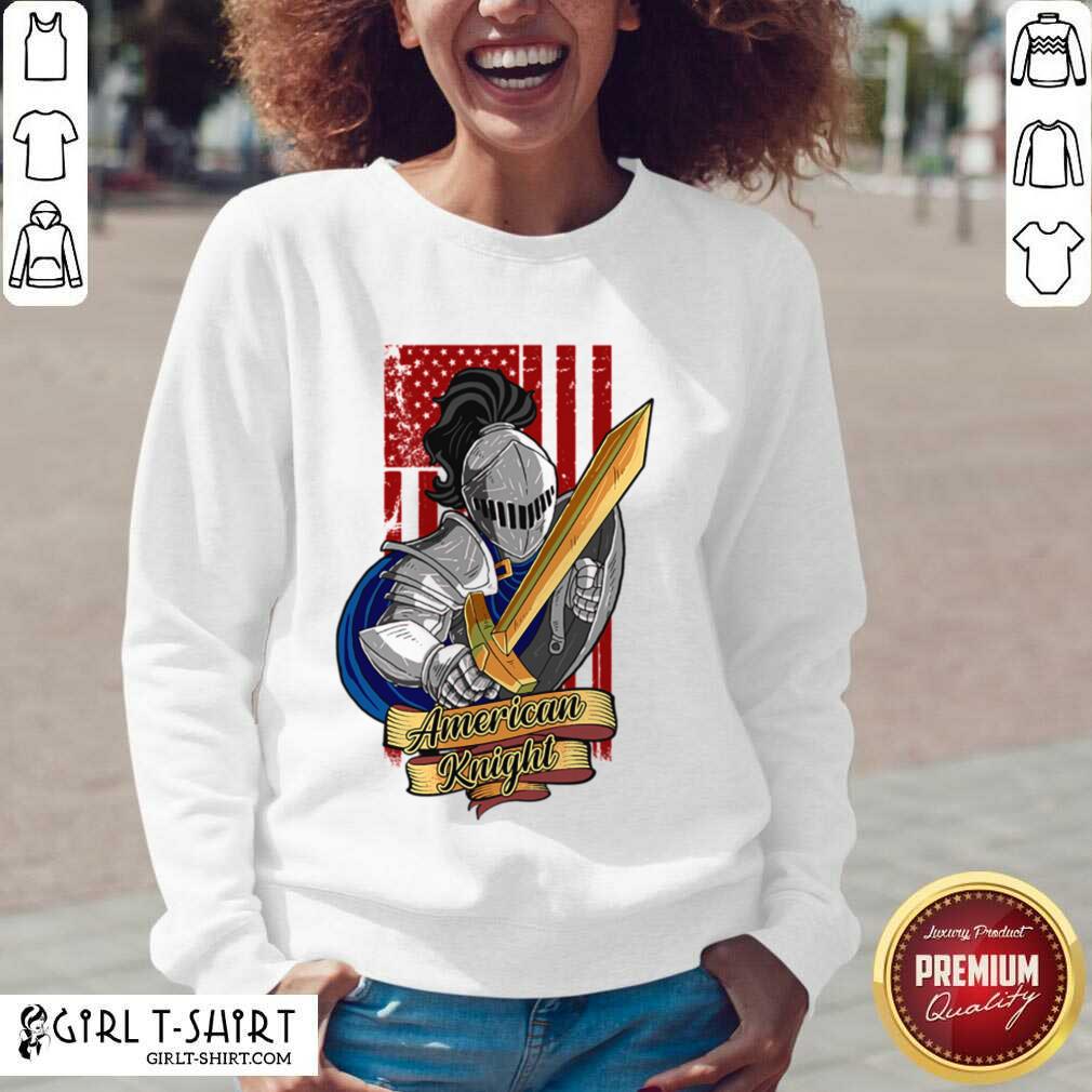 Best Knights Lover American Knight With Sword And Flag Shirt - Image 2