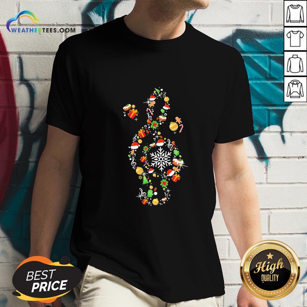 Best Music Note Santa Claus Merry Christmas Shirt - Image 2
