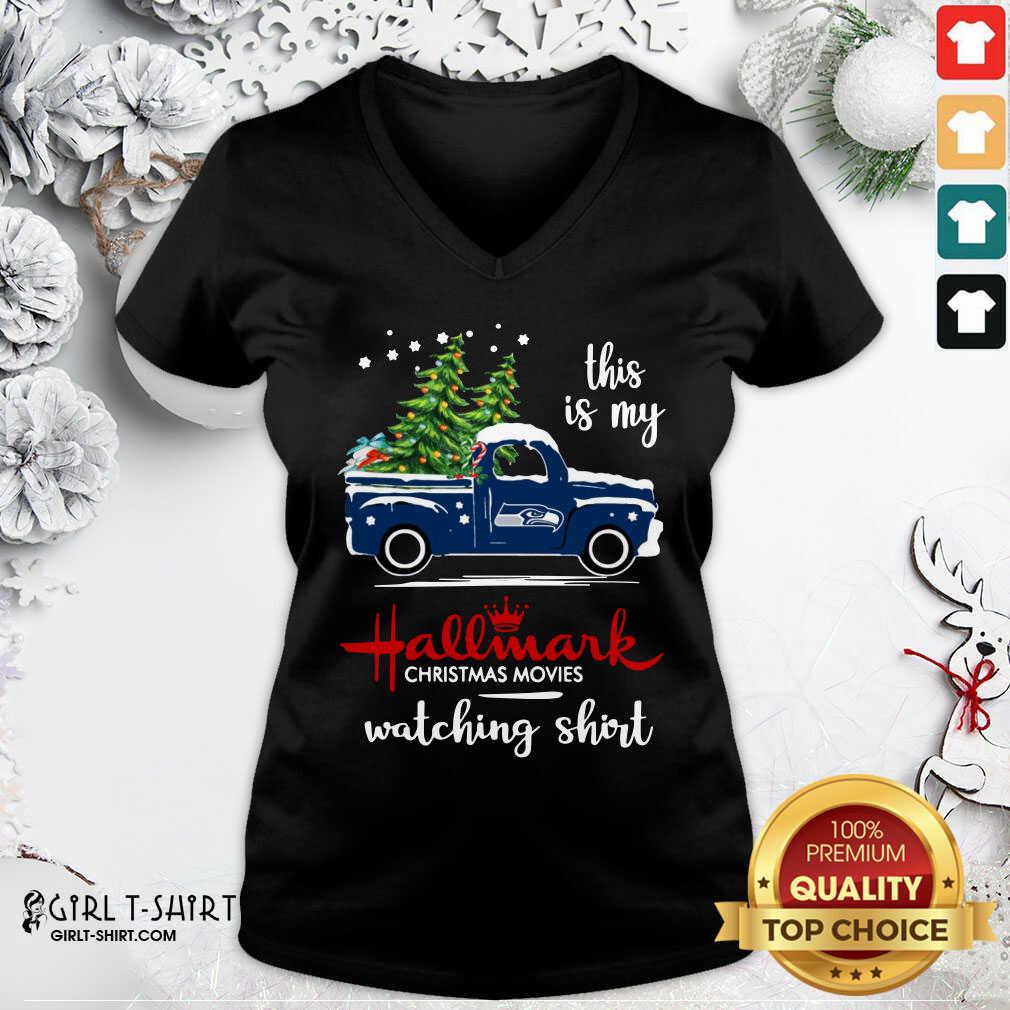 Best Seattle Seahawks This Is My Hallmark Christmas Movies Watching Shirt - Image 2
