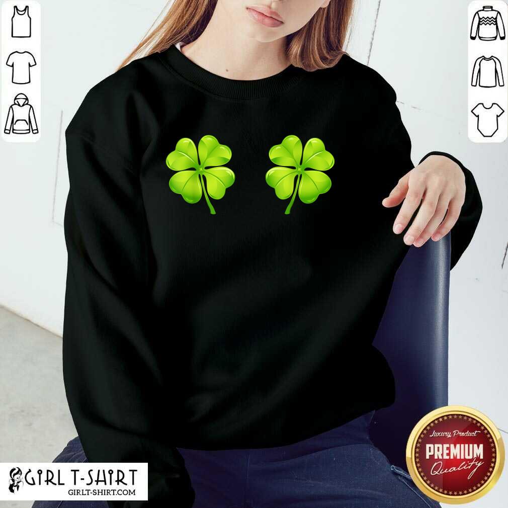 Best St Patricks Day Shamrock Breasts Boobs Shirt - Image 4