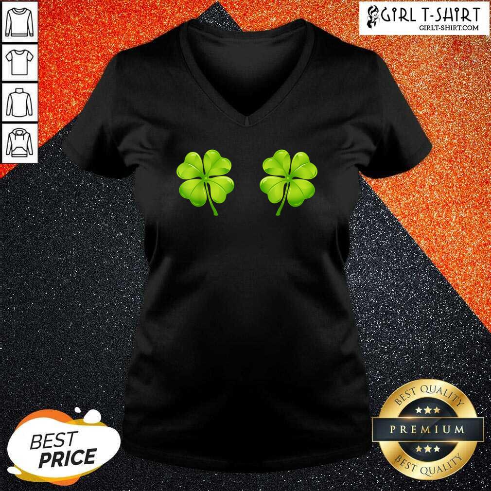 Best St Patricks Day Shamrock Breasts Boobs Shirt - Image 2
