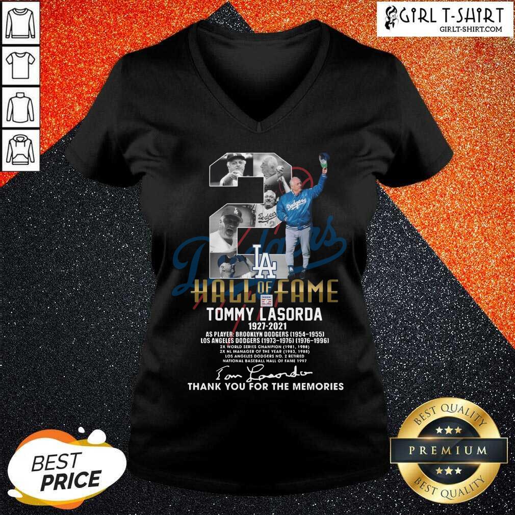 Better 2 Hall Of Fame Tommy Lasorda 1927 2021 Thank You For The Memories Signature Shirt - Image 4