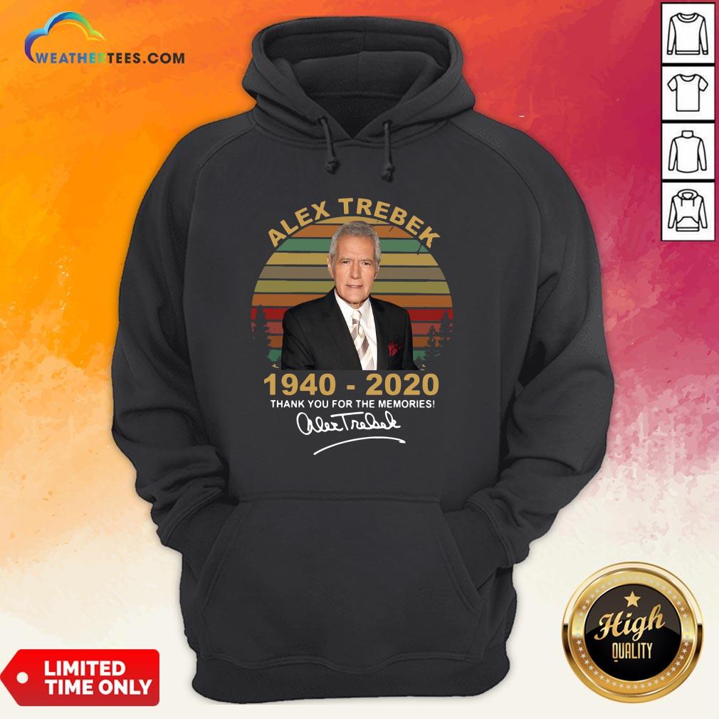 Better Alex Trebek 1940 – 2020 Thank You For The Memories Signature Vintage Shirt - Image 5