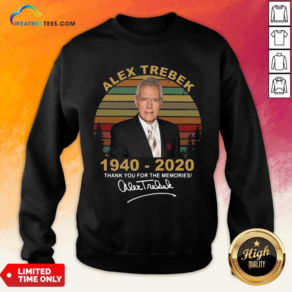 Better Alex Trebek 1940 – 2020 Thank You For The Memories Signature Vintage Shirt - Image 4