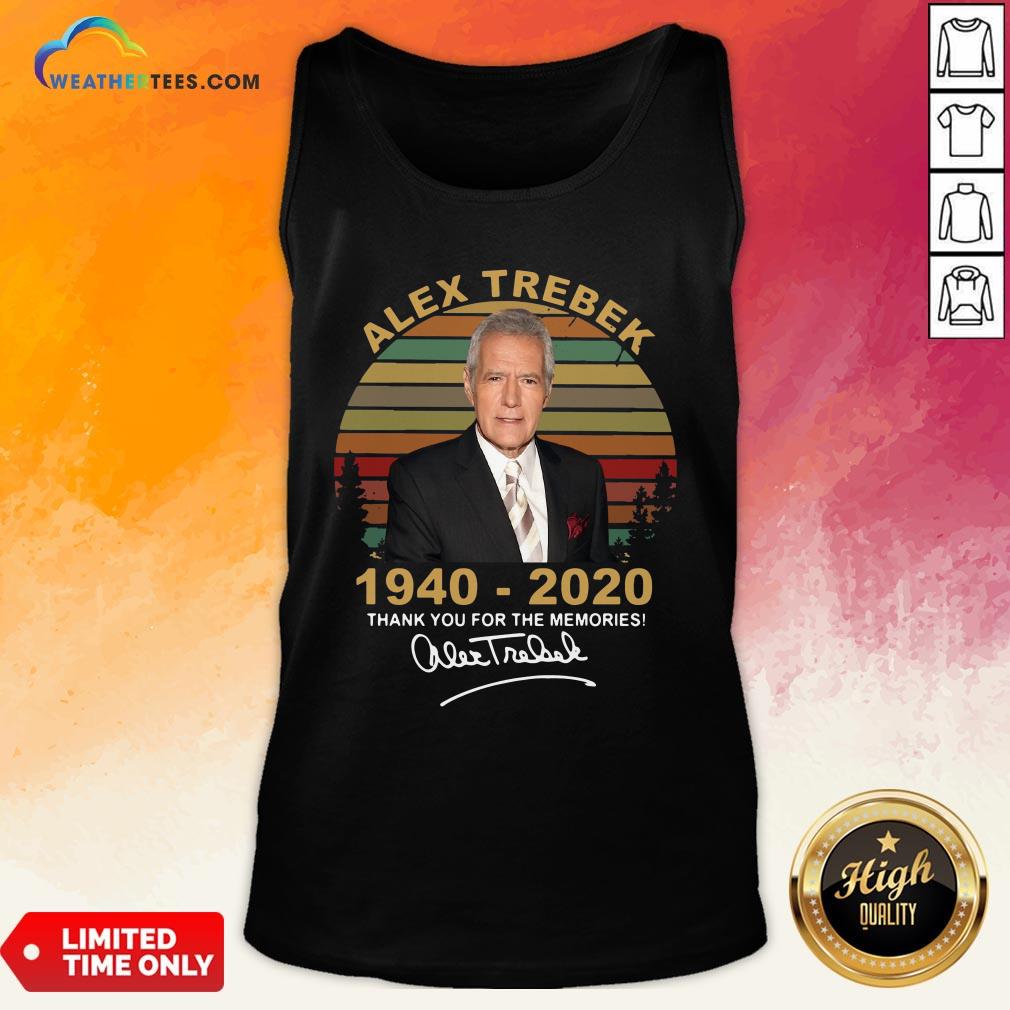 Better Alex Trebek 1940 – 2020 Thank You For The Memories Signature Vintage Shirt - Image 3