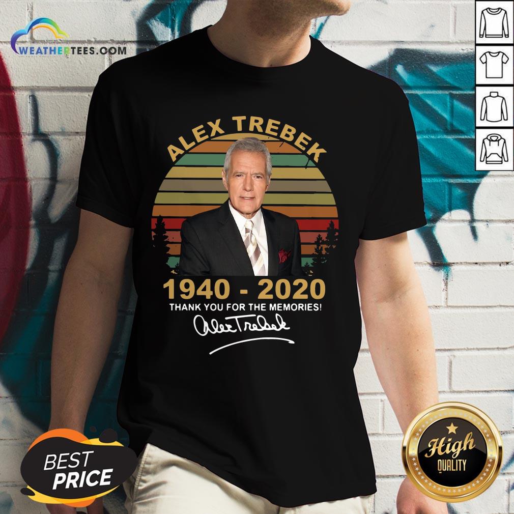 Better Alex Trebek 1940 – 2020 Thank You For The Memories Signature Vintage Shirt - Image 2