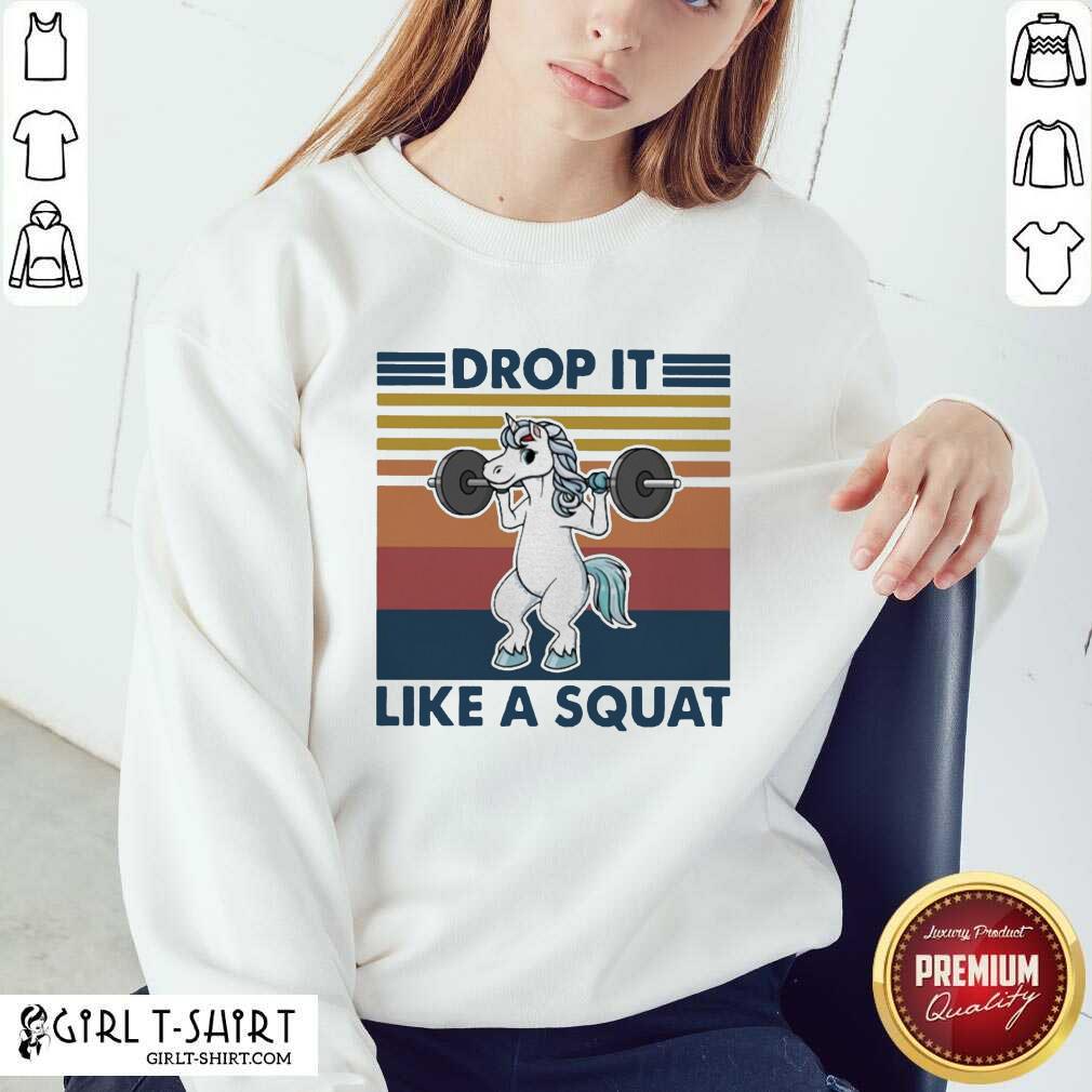 Better Unicorn Weightlifting Drop It Like A Squat Vintage Shirt - Image 5