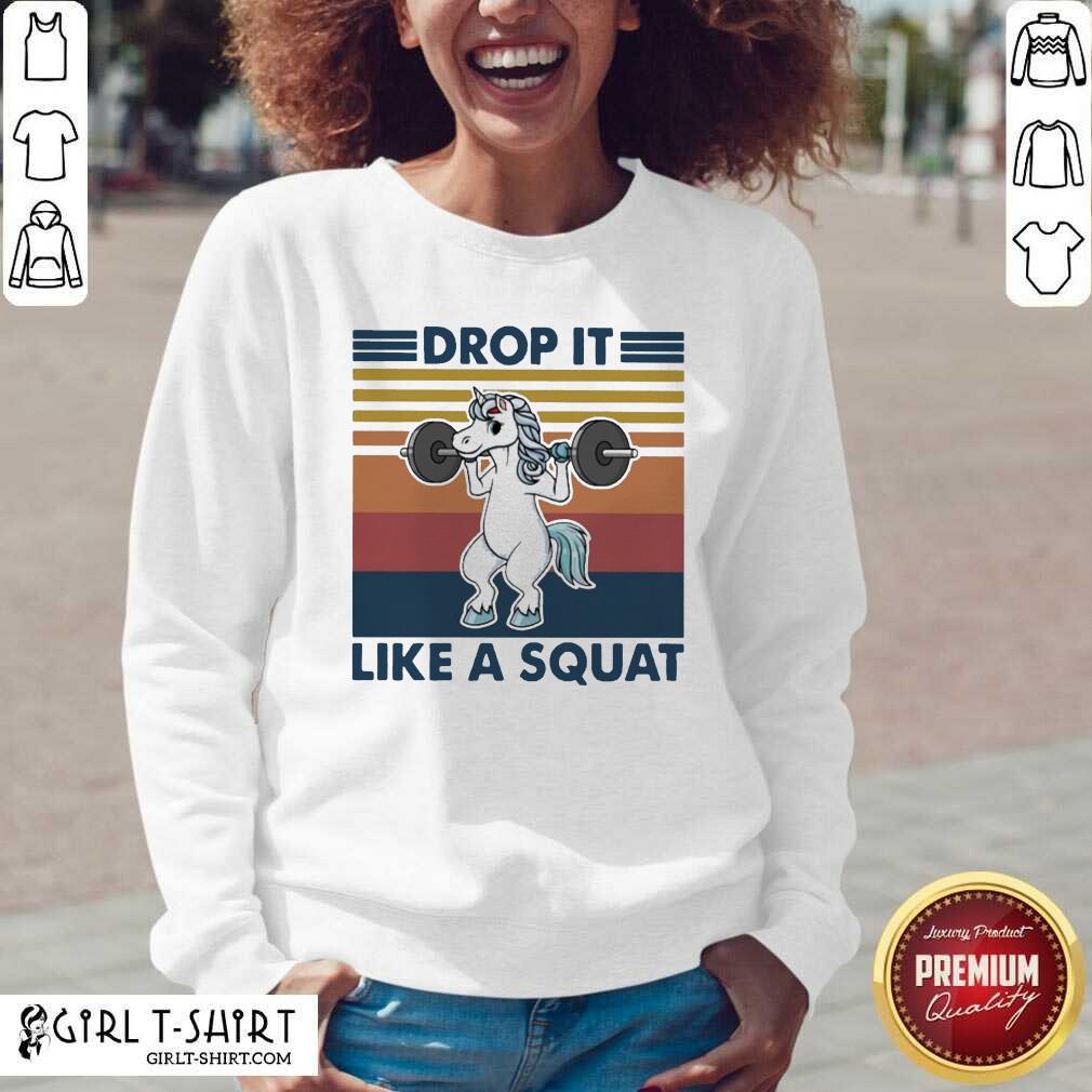 Better Unicorn Weightlifting Drop It Like A Squat Vintage Shirt - Image 3