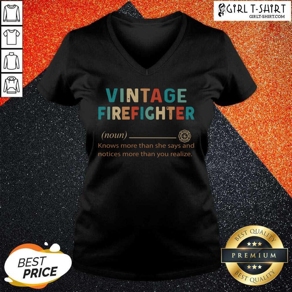 Better Vintage Firefighter Definition Knows More Than He Says Notices Shirt - Image 2