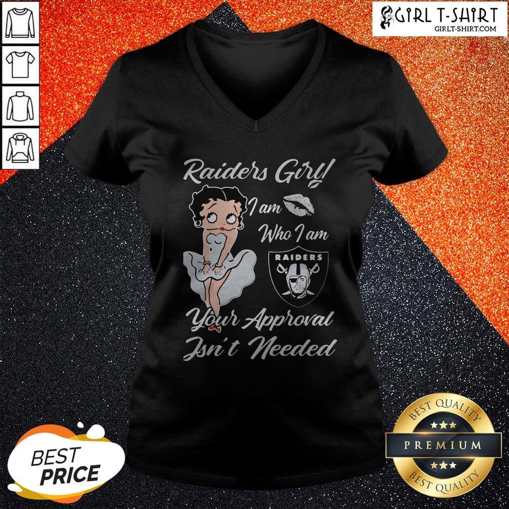 Betty Boop Oklahoma Raiders Girl I Am Who I Am Your Approval Isn’t Needed Shirt - Image 2