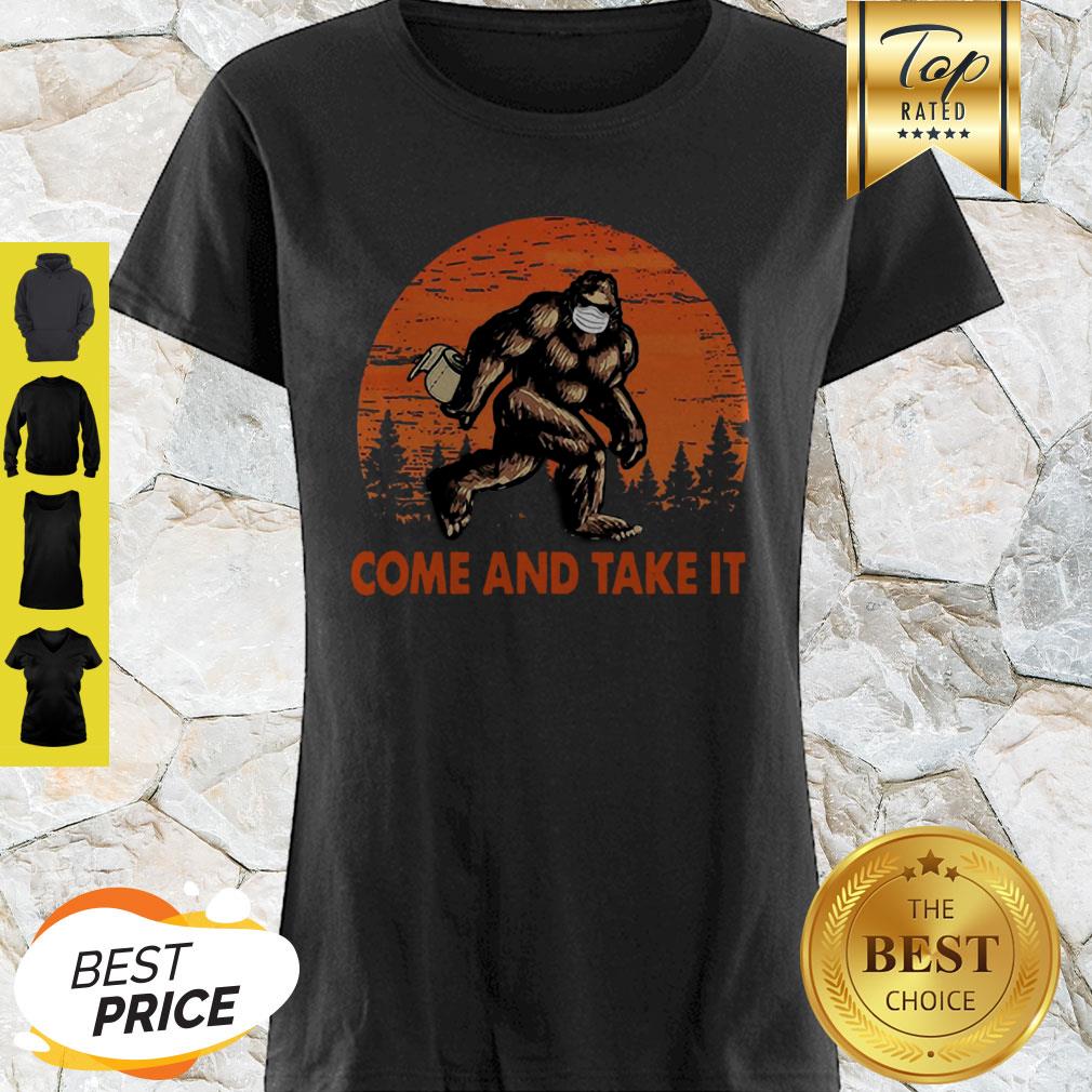 Bigfoot Sasquatch Come And Take It Sunset Toilet Paper Shirt