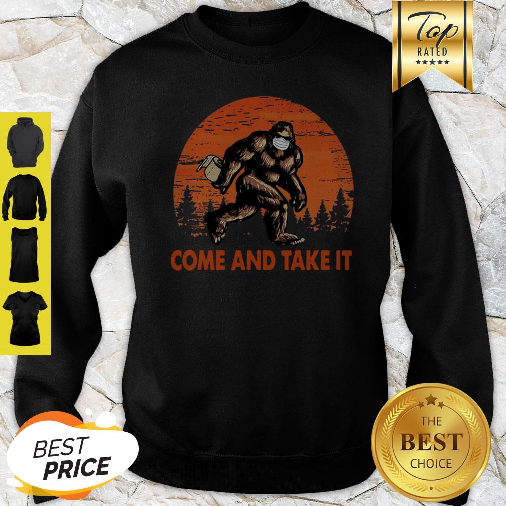 Bigfoot Sasquatch Come And Take It Sunset Toilet Paper Shirt - Image 4