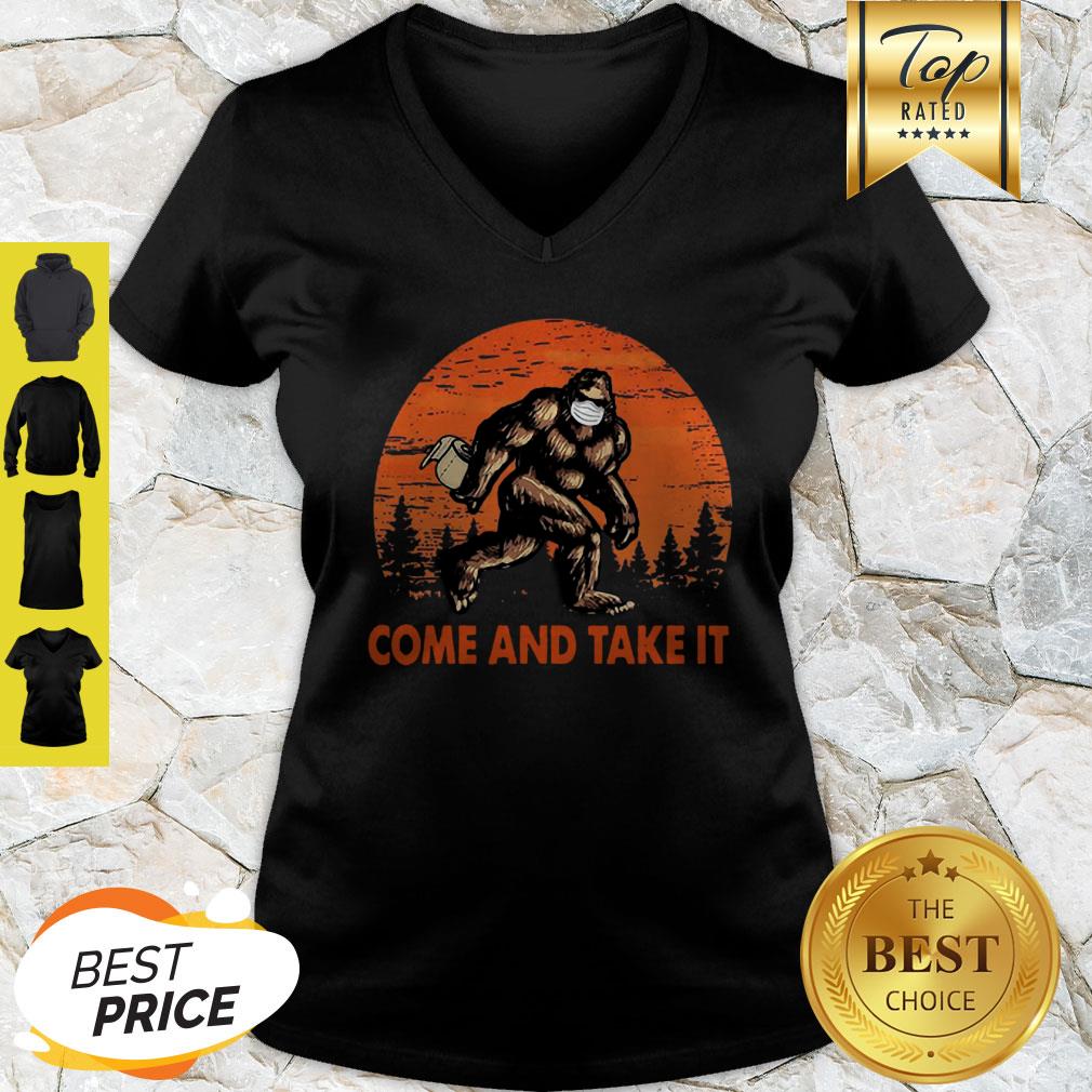 Bigfoot Sasquatch Come And Take It Sunset Toilet Paper Shirt - Image 2