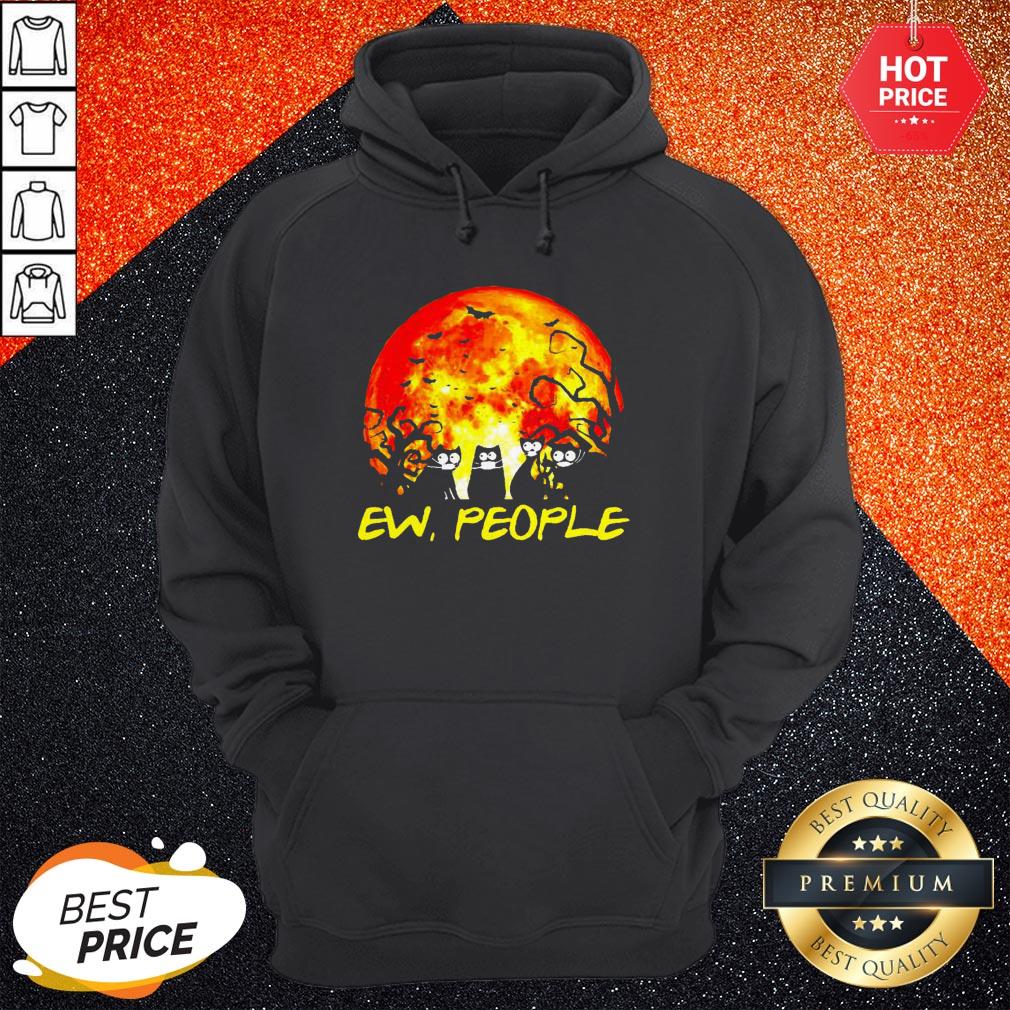 Black Cat Ew People Halloween Shirt - Image 5