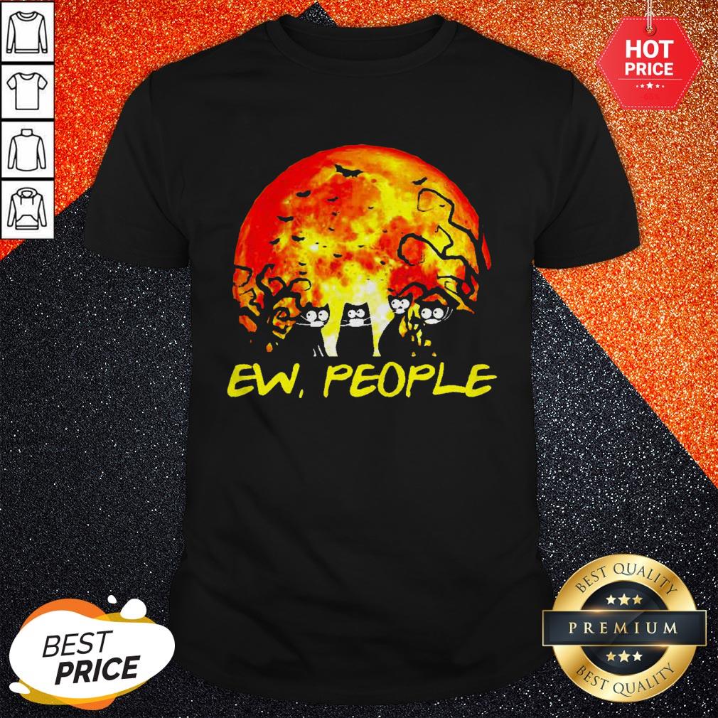 Black Cat Ew People Halloween Shirt