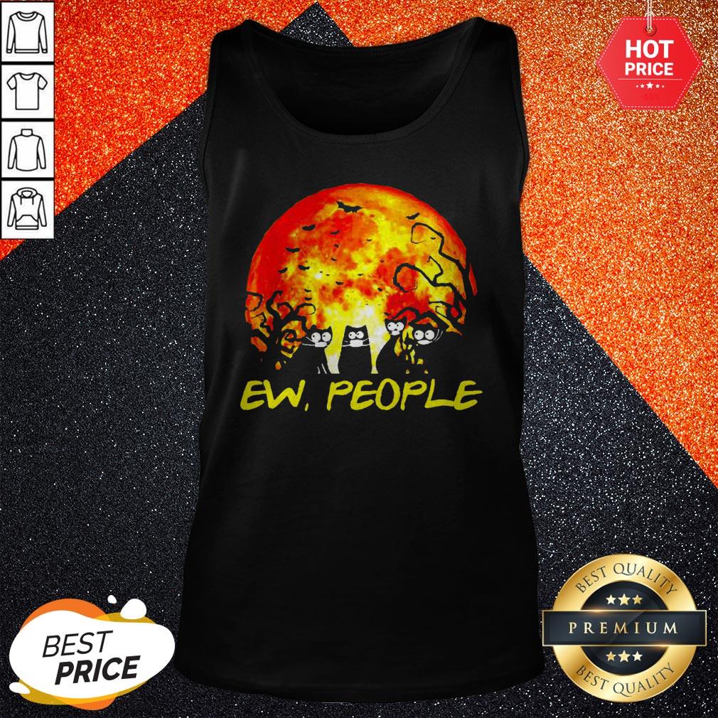 Black Cat Ew People Halloween Shirt - Image 3