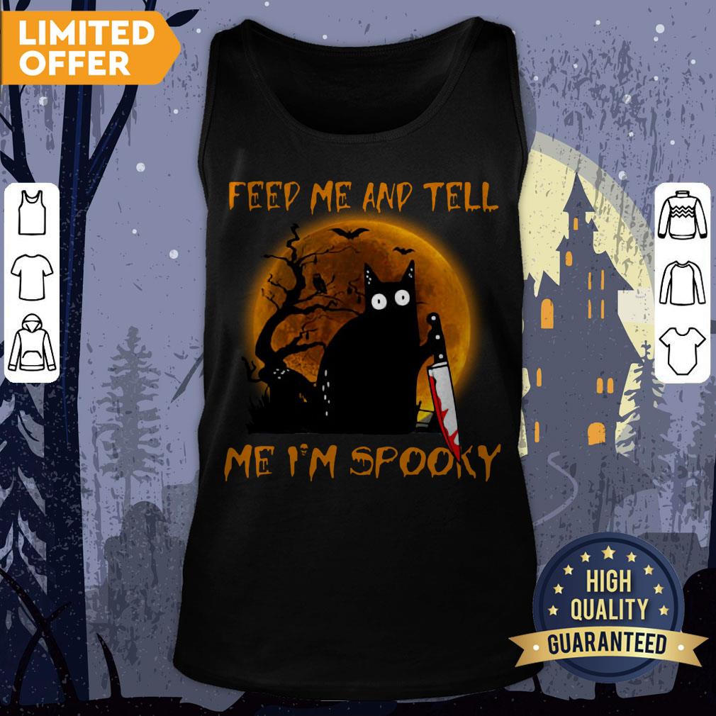 Black Cat Feed Me And Tell Me I'm Spooky Halloween Shirt - Image 2