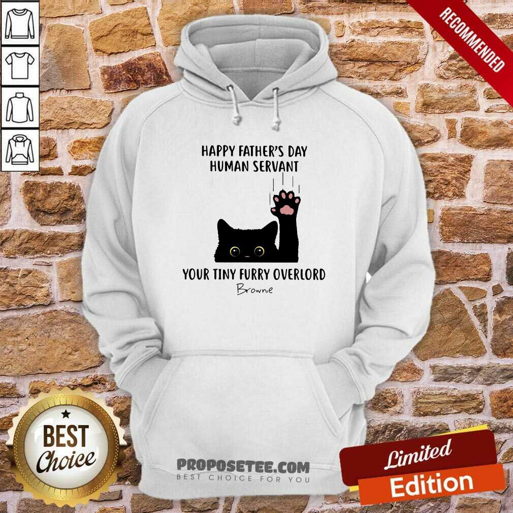 Black Cat Happy Fathers Day Human Servant Shirt - Image 2