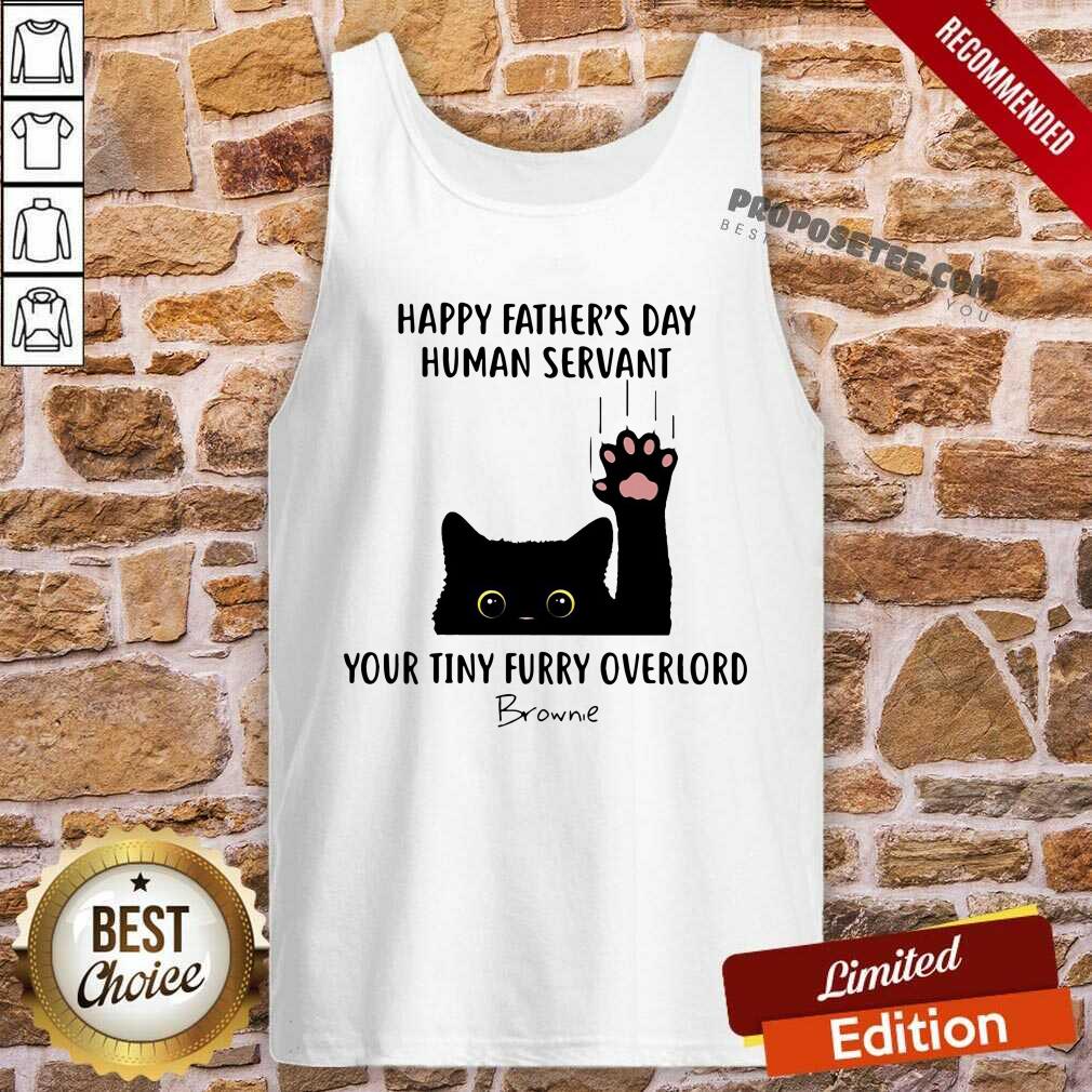 Black Cat Happy Fathers Day Human Servant Shirt - Image 4