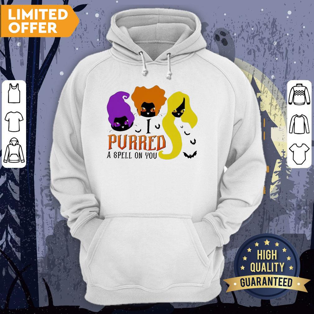 Black Cat Hocus Pocus I Purred A Spell On You Halloween Shirt - Image 5