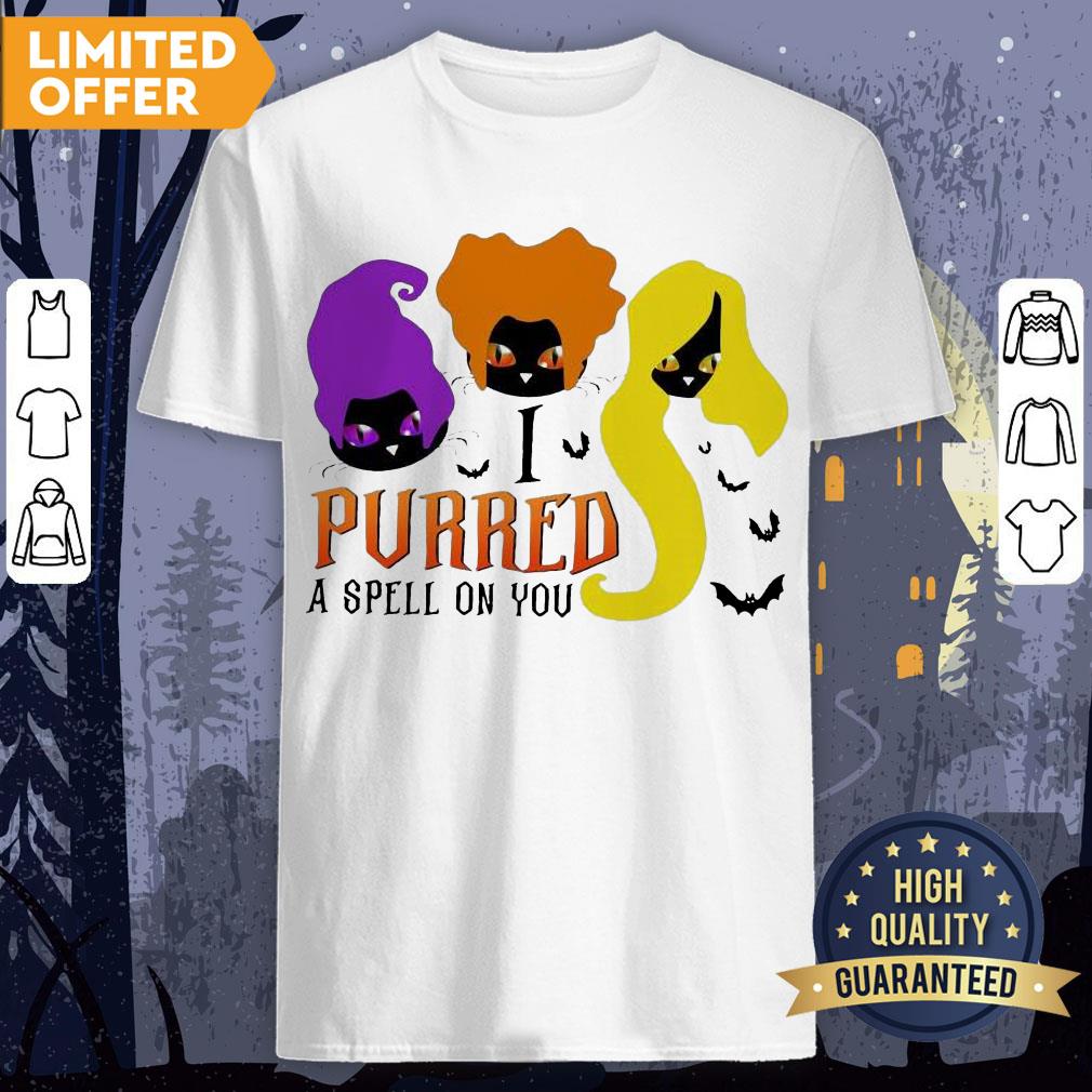 Black Cat Hocus Pocus I Purred A Spell On You Halloween Shirt