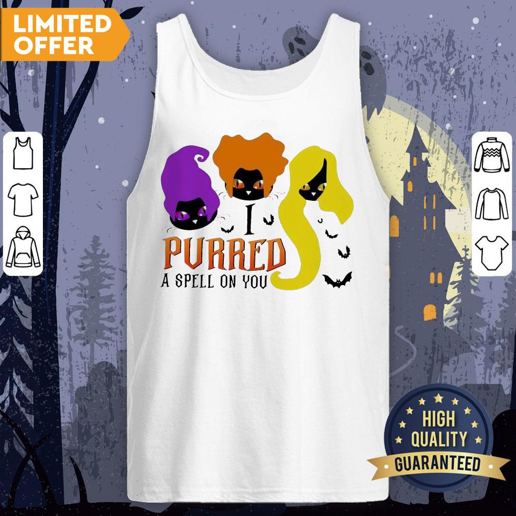 Black Cat Hocus Pocus I Purred A Spell On You Halloween Shirt - Image 2