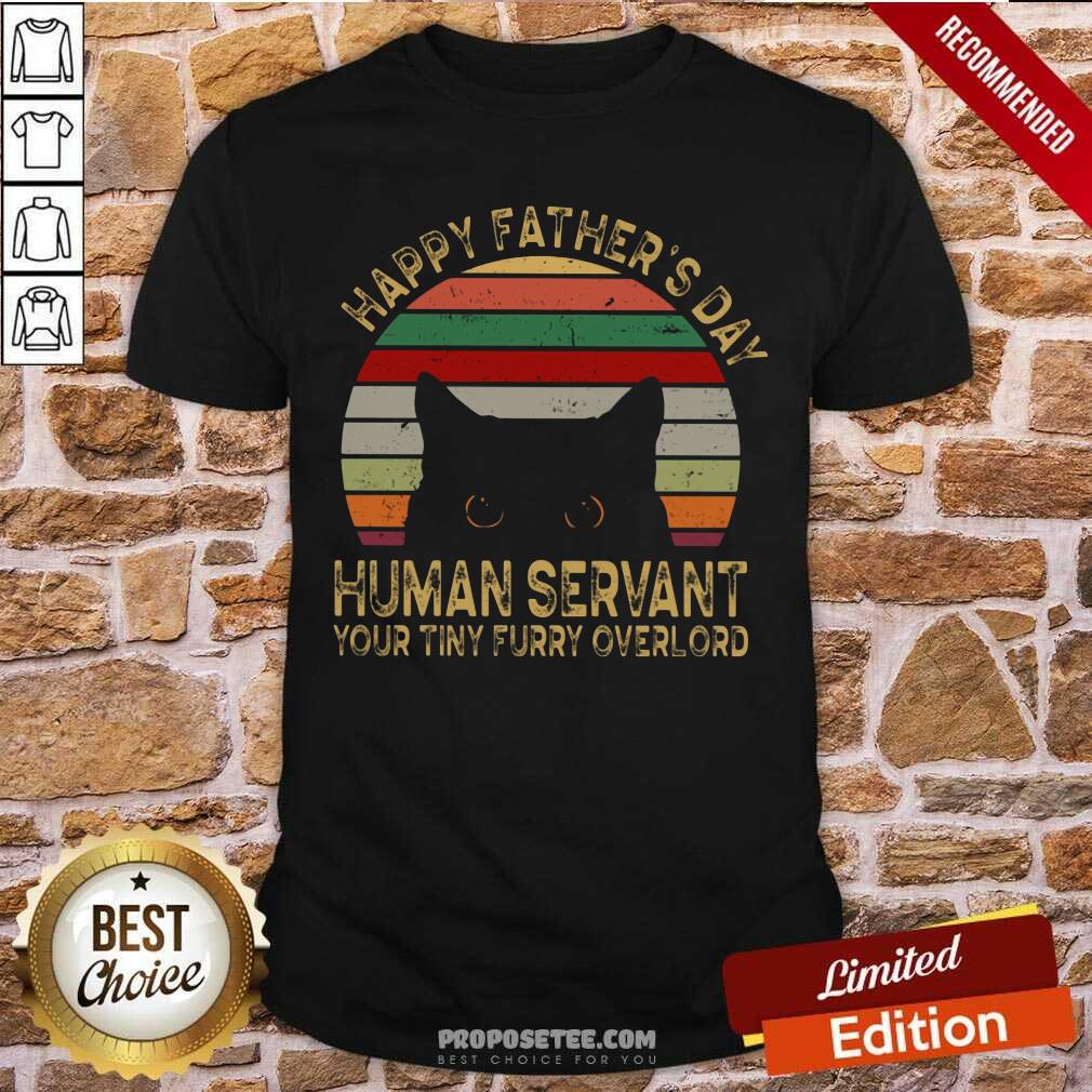 Black Cat Human Servant Happy Fathers Day Vintage Shirt