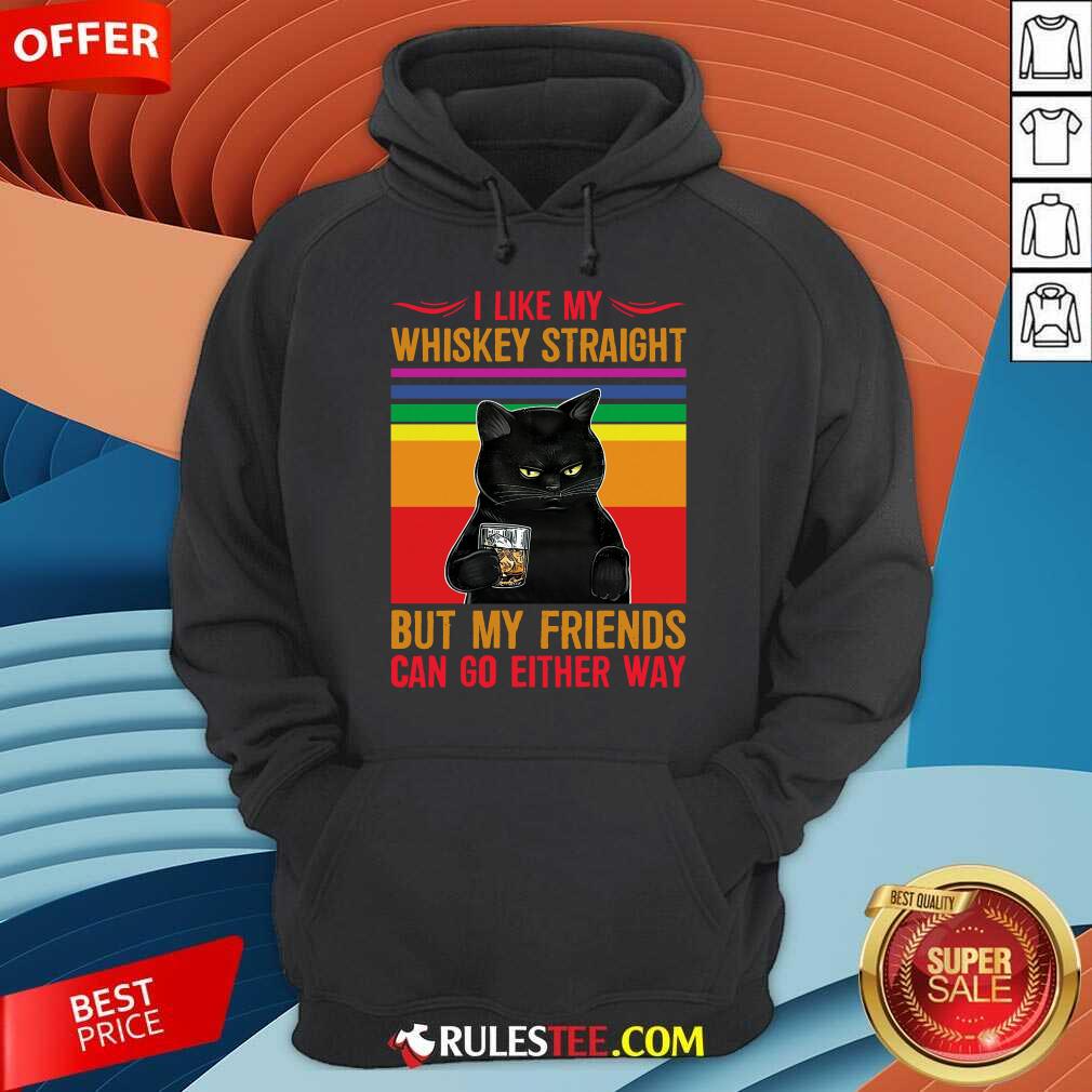 Black Cat I Like My Whiskey Straight Shirt - Image 4