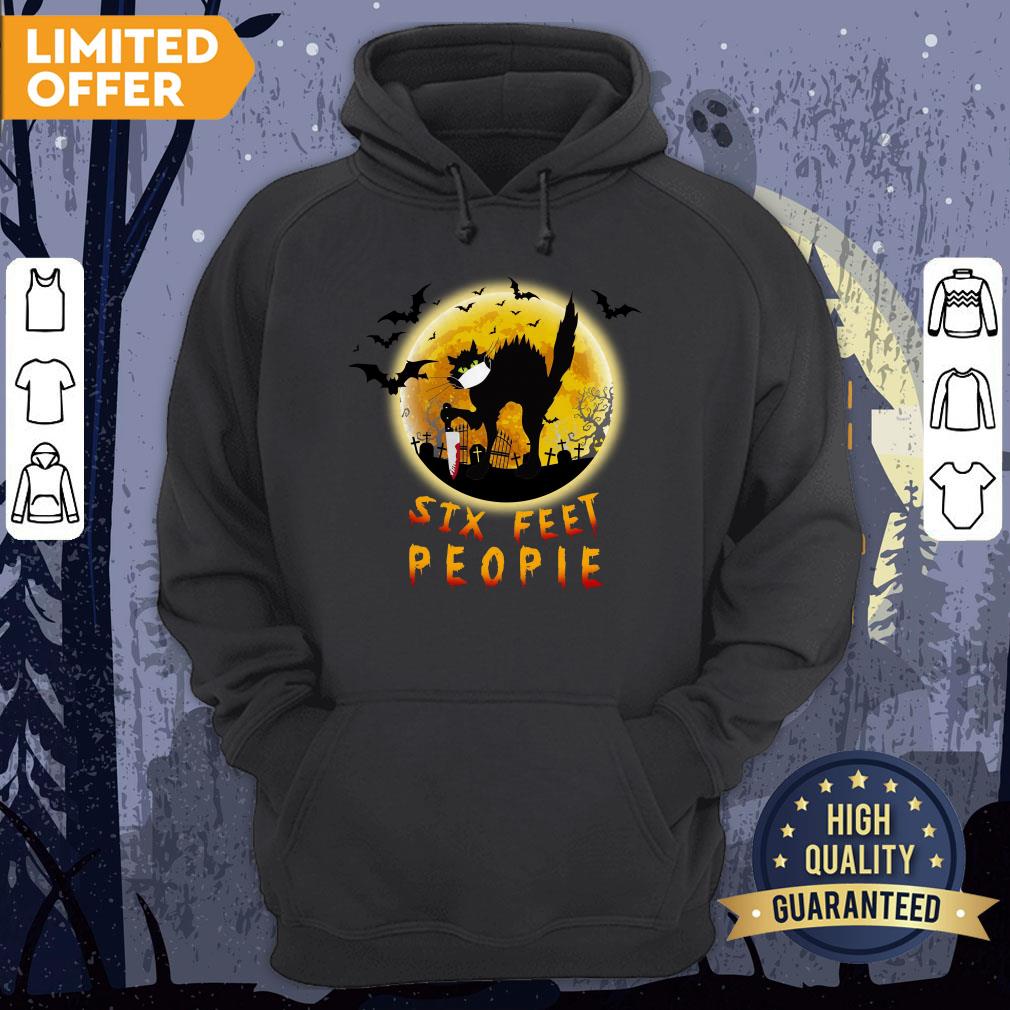 Black Cat Six Feet People Horror Halloween Shirt - Image 5