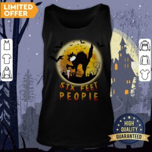 Alternative view of Black Cat Six Feet People Horror Halloween Shirt